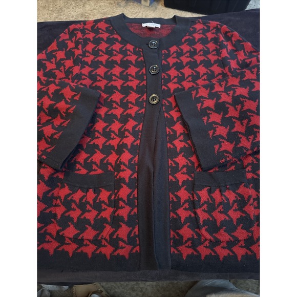 Women's Size Large‎ Mercer Street Studio Black And Red Sweater - Picture 1 of 8